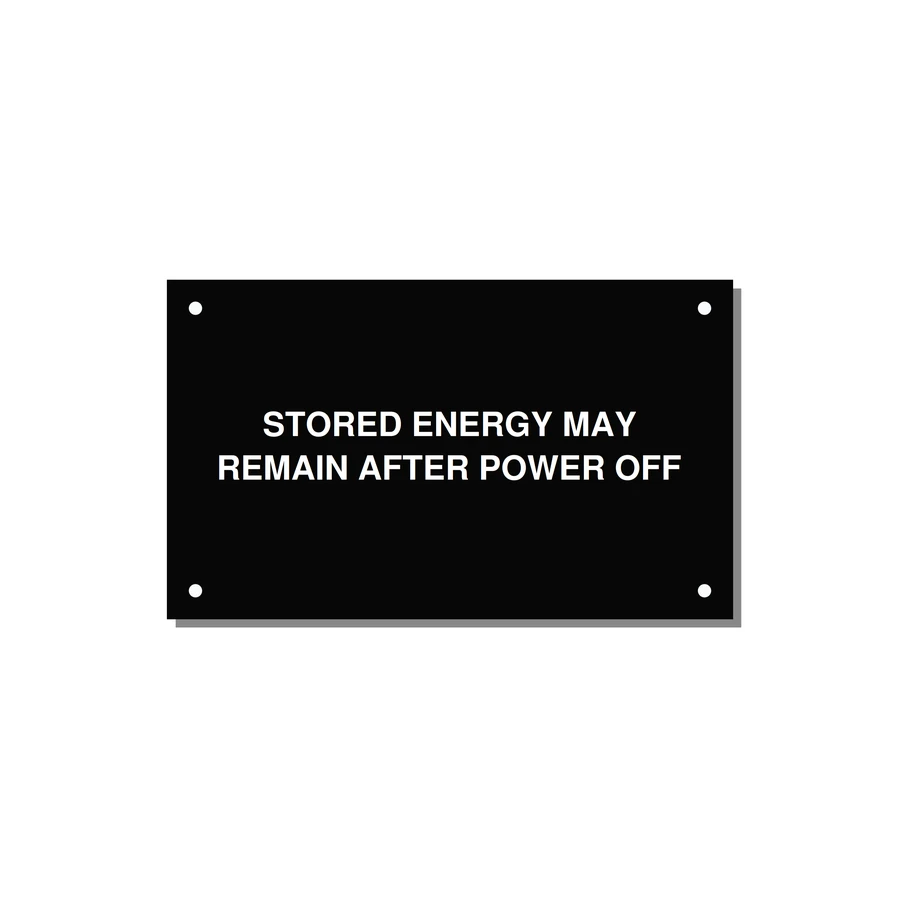 5.0x3.0" Safety Label - STO — 5x3" White on Black, Holes