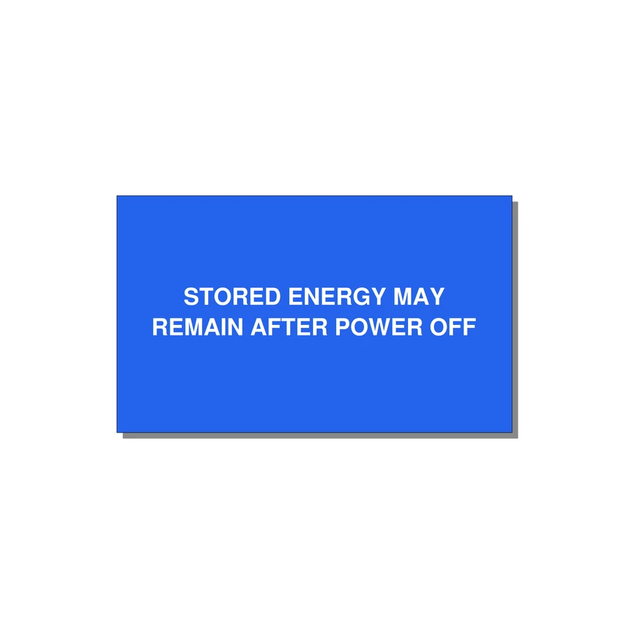 5.0x3.0" Safety Label - STO — 5x3" White on Blue, Adhesive