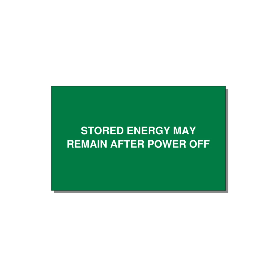 5.0x3.0" Safety Label - STO — 5x3" White on Green, Adhesive