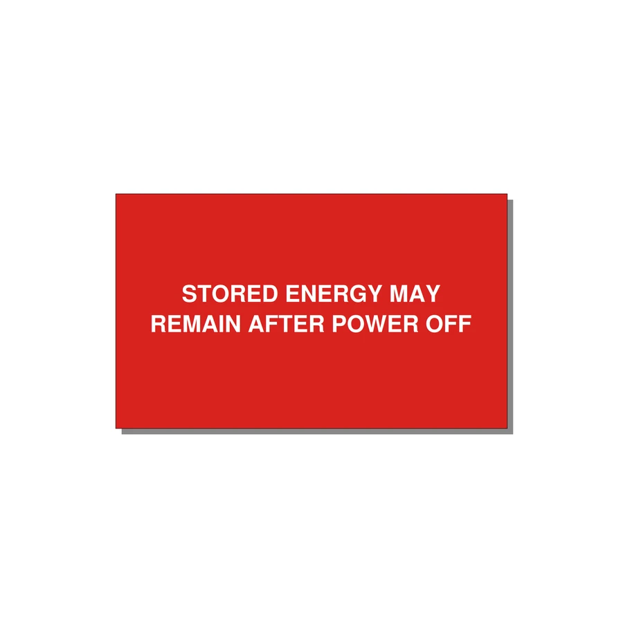 5.0x3.0" Safety Label - STO — 5x3" White on Red, Adhesive