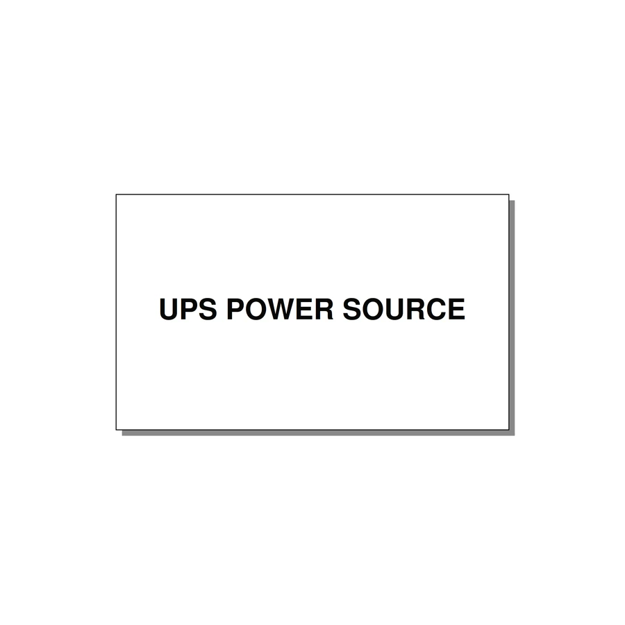 5.0x3.0" Safety Label - UPS POWER SOURCE — 5x3" Black on White, Adhesive