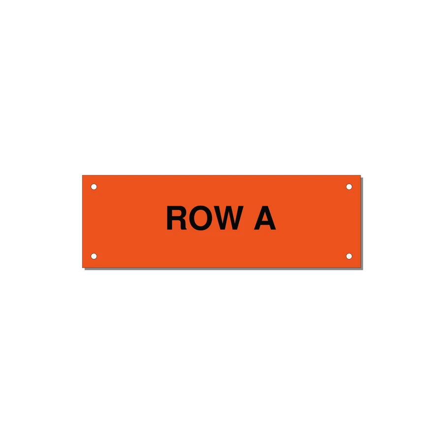 6.0x2.0" Safety Label - ROW A — 6x2" Black on Orange, Holes