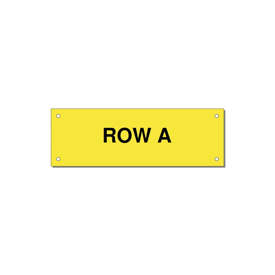 6.0x2.0" Safety Label - ROW A — 6x2" Black on Yellow, Holes