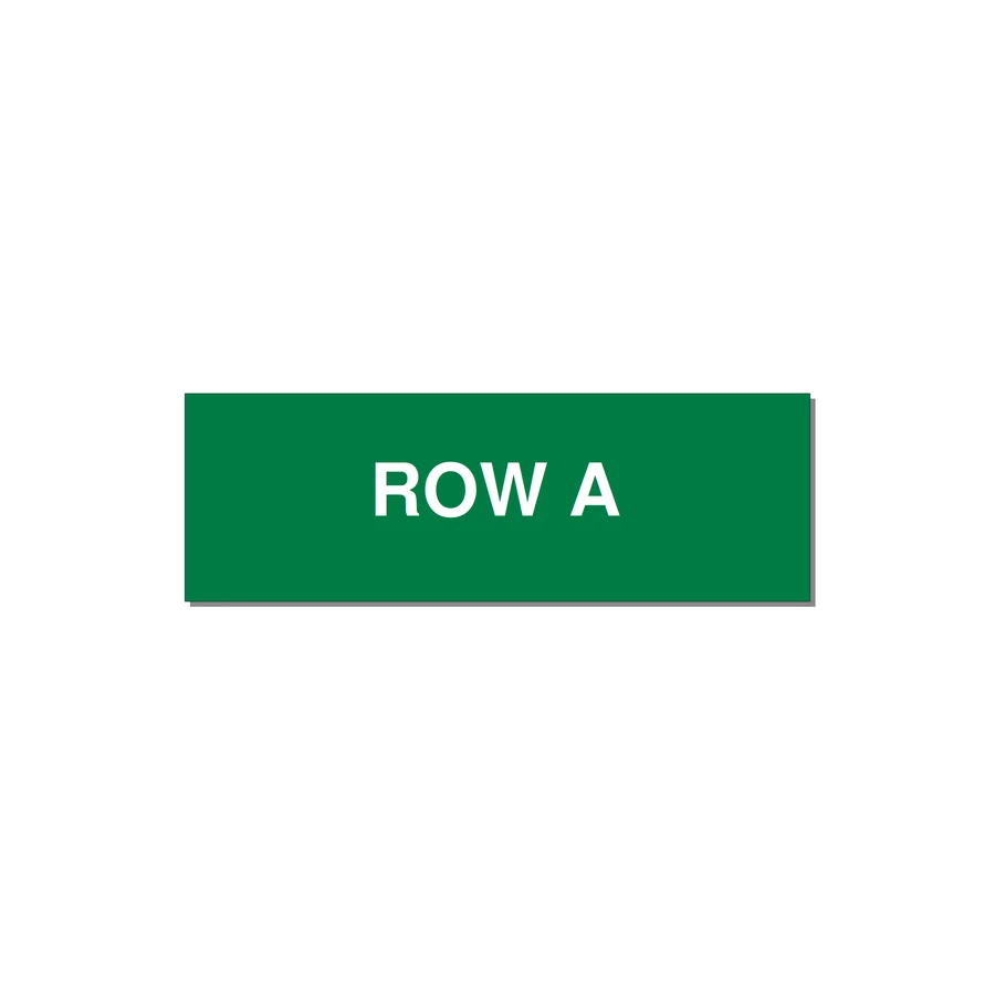 6.0x2.0" Safety Label - ROW A — 6x2" White on Green, Adhesive