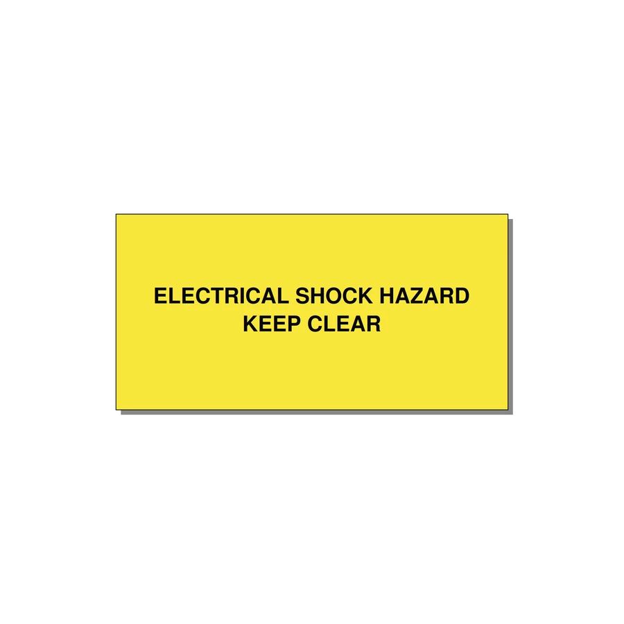 6.0x3.0" Electrical Safety Label - ELECTRICAL SHOCK HAZARD K — 6x3" Black on Yellow, Adhesive