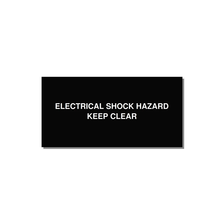 6.0x3.0" Electrical Safety Label - ELECTRICAL SHOCK HAZARD K — 6x3" White on Black, Adhesive
