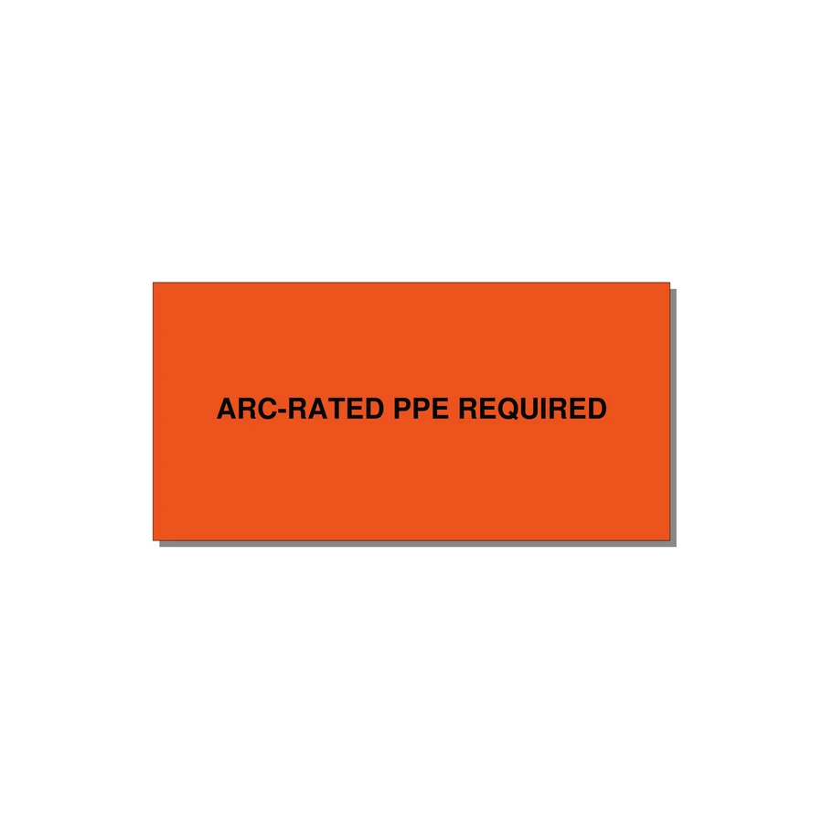 6.0x3.0" PPE Requi — 6x3" Black on Orange, Adhesive