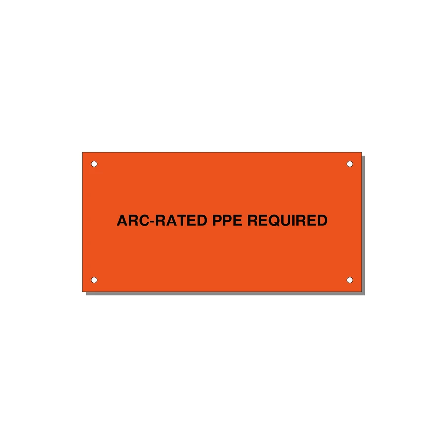 6.0x3.0" PPE Requi — 6x3" Black on Orange, Holes