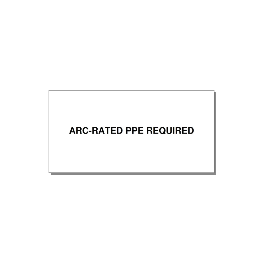 6.0x3.0" PPE Requi — 6x3" Black on White, Adhesive