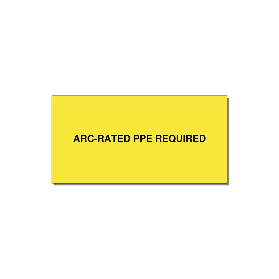 6.0x3.0" PPE Requi — 6x3" Black on Yellow, Adhesive