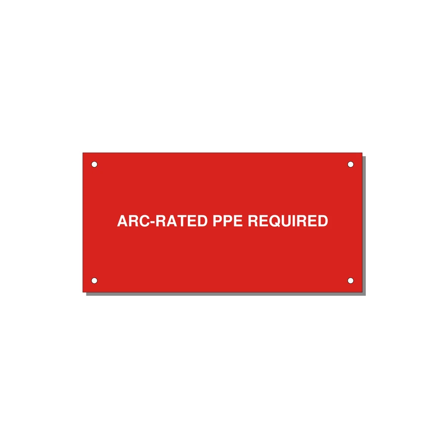 6.0x3.0" PPE Requi — 6x3" White on Red, Holes