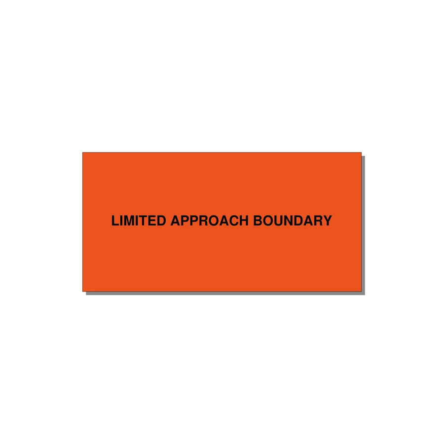 6.0x3.0" Safety Label - LIMITED APPROACH BOUNDARY — 6x3" Black on Orange, Adhesive