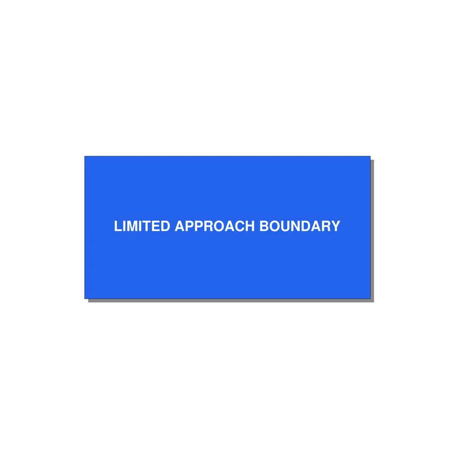 6.0x3.0" Safety Label - LIMITED APPROACH BOUNDARY — 6x3" White on Blue, Adhesive