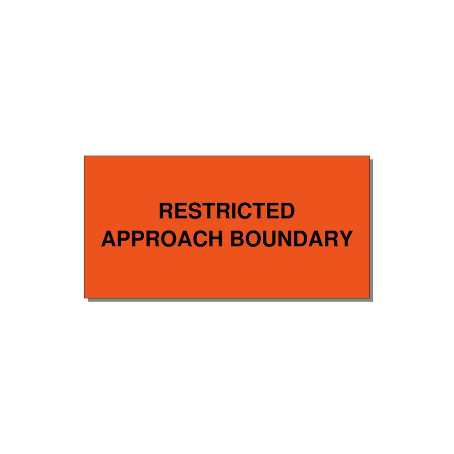 6.0x3.0" Safety Label - RESTRICTED APPROACH BOUND — 6x3" Black on Orange, Adhesive
