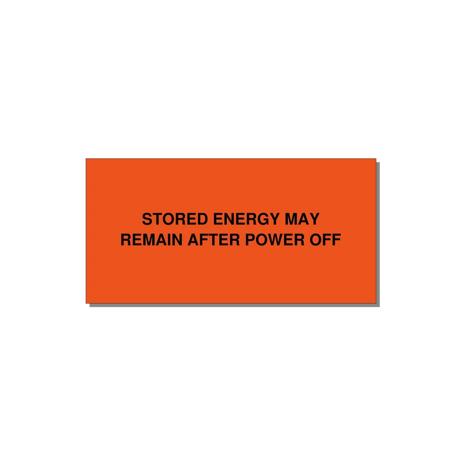 6.0x3.0" Safety Label - STO — 6x3" Black on Orange, Adhesive