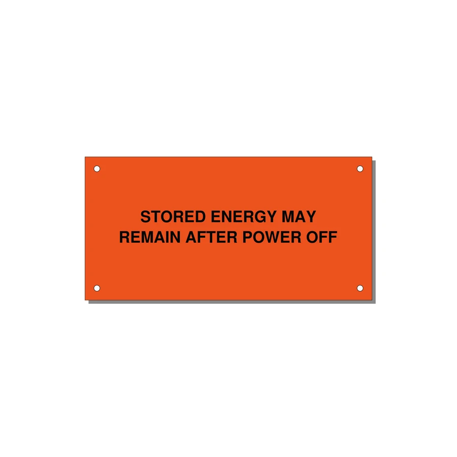 6.0x3.0" Safety Label - STO — 6x3" Black on Orange, Holes