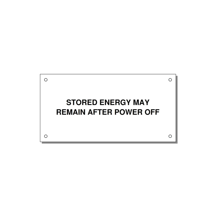 6.0x3.0" Safety Label - STO — 6x3" Black on White, Holes