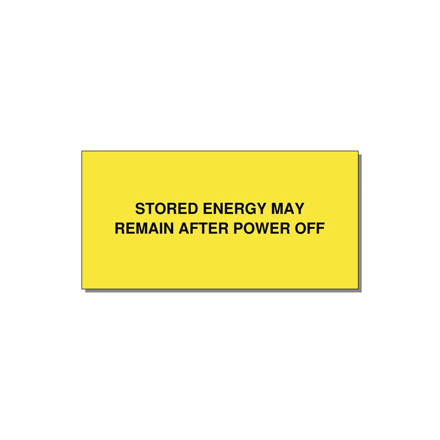 6.0x3.0" Safety Label - STO — 6x3" Black on Yellow, Adhesive
