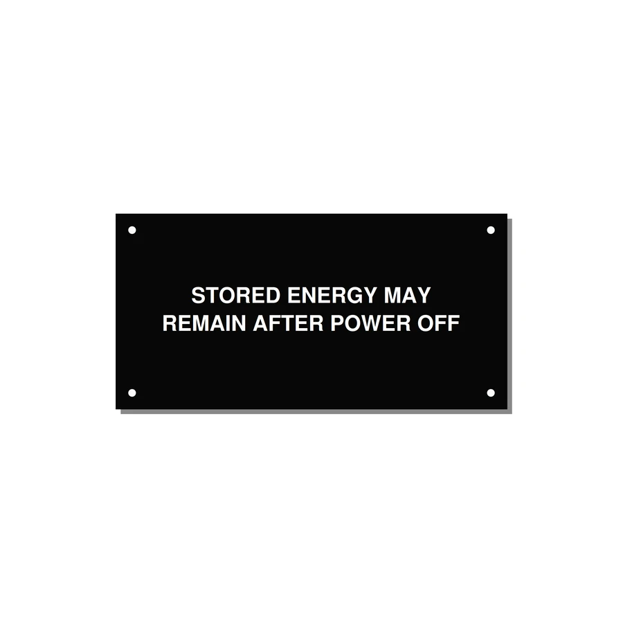 6.0x3.0" Safety Label - STO — 6x3" White on Black, Holes