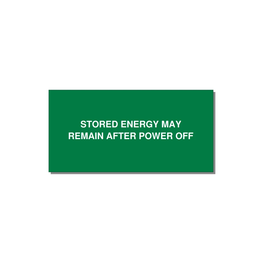 6.0x3.0" Safety Label - STO — 6x3" White on Green, Adhesive