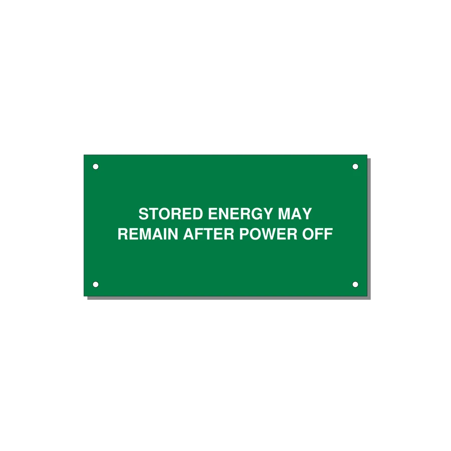 6.0x3.0" Safety Label - STO — 6x3" White on Green, Holes