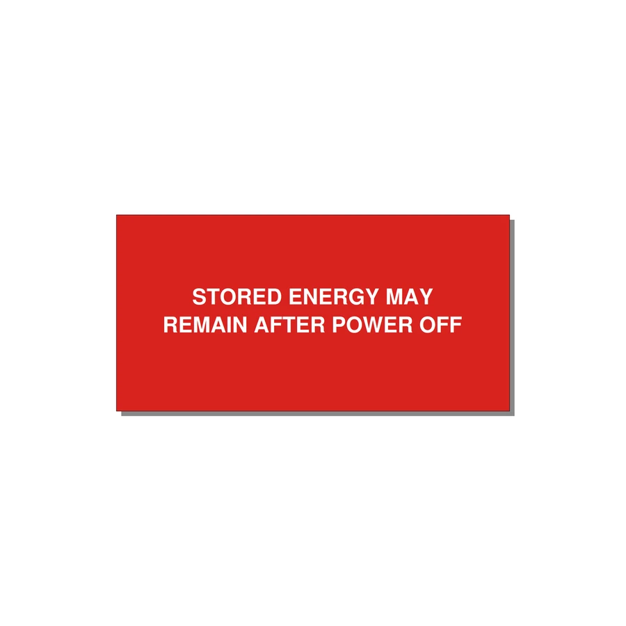 6.0x3.0" Safety Label - STO — 6x3" White on Red, Adhesive