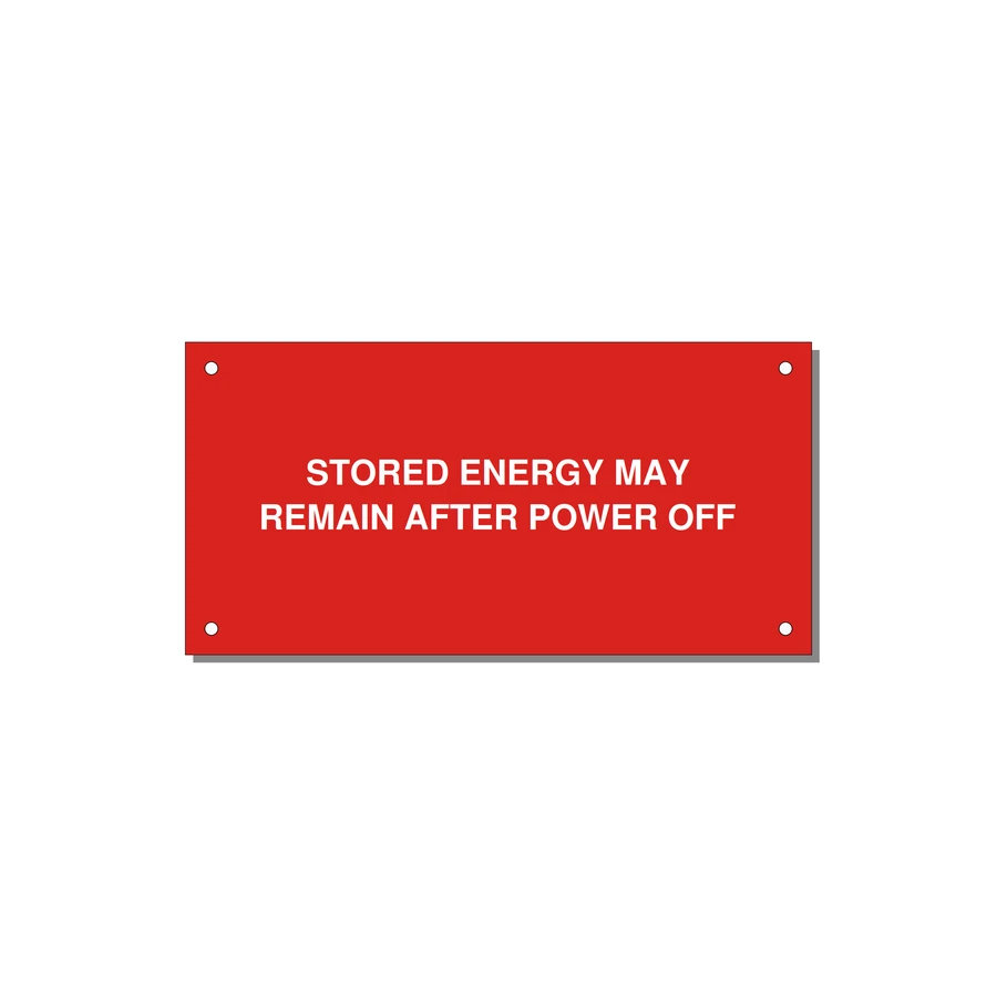 6.0x3.0" Safety Label - STO — 6x3" White on Red, Holes