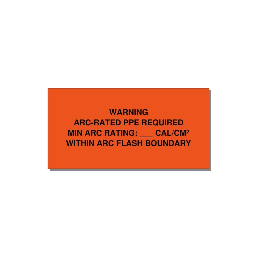 Arc-Rated PPE Requi — 4x2" Black on Orange, Adhesive