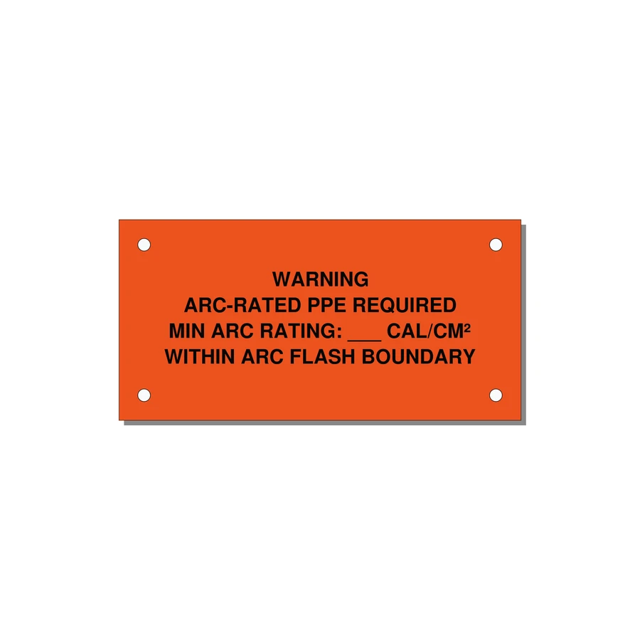Arc-Rated PPE Requi — 4x2" Black on Orange, Holes