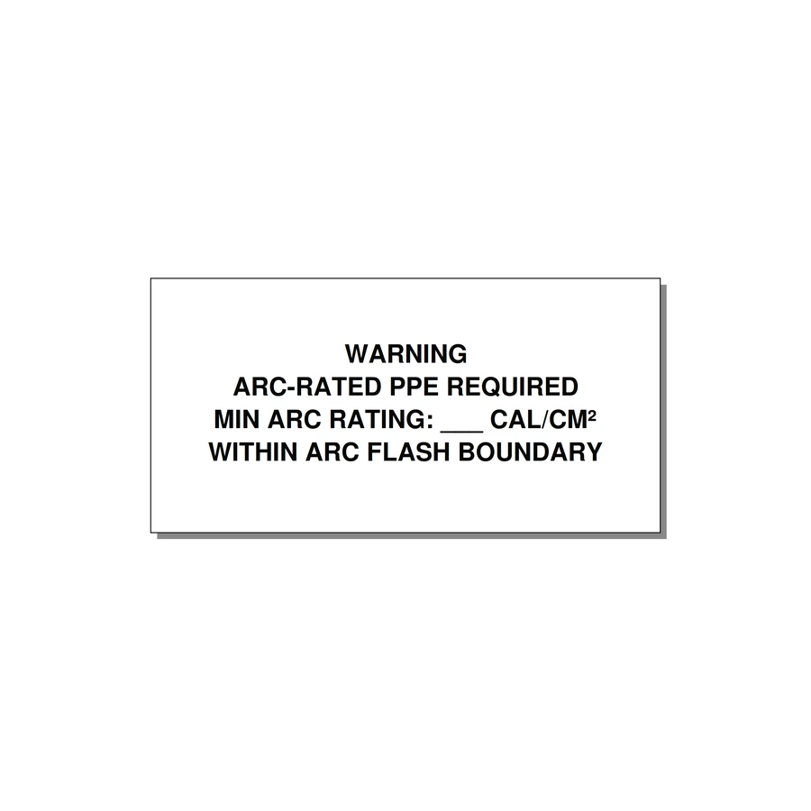 Arc-Rated PPE Requi — 4x2" Black on White, Adhesive