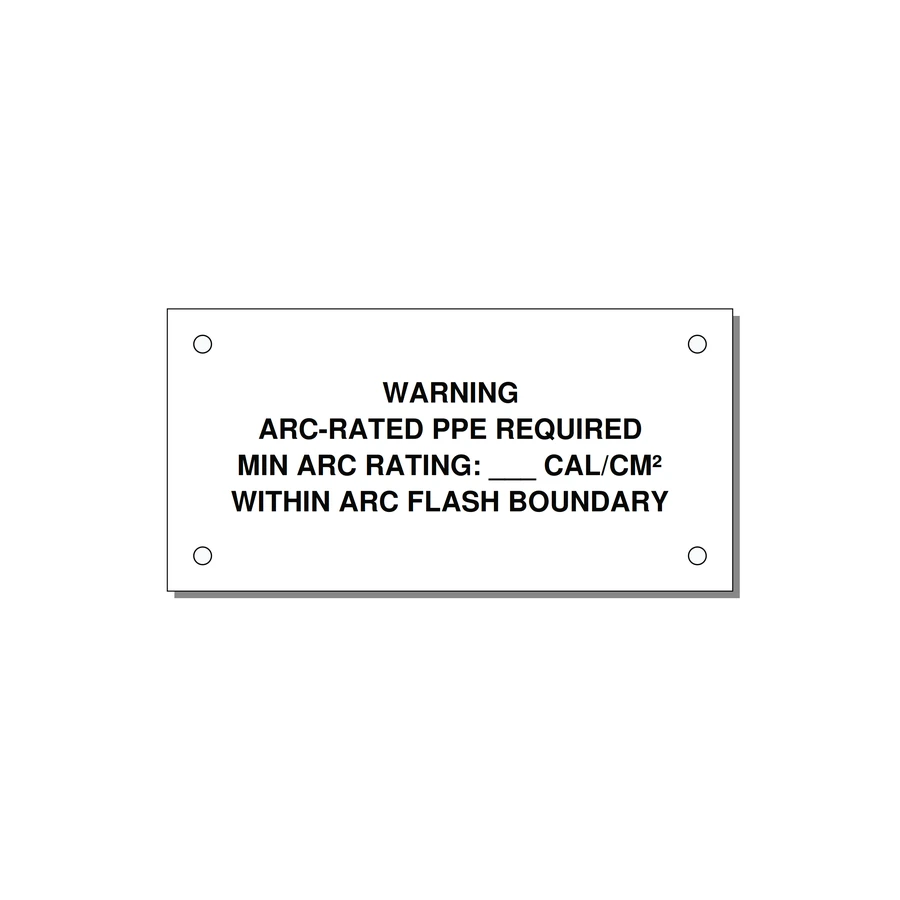 Arc-Rated PPE Requi — 4x2" Black on White, Holes