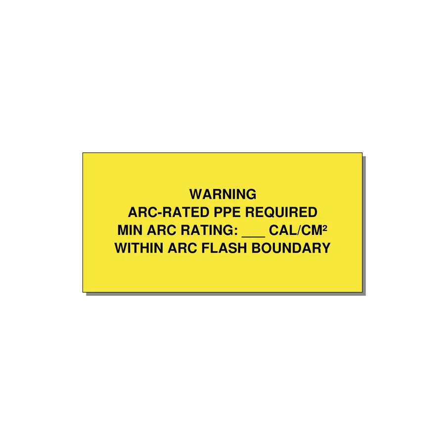 Arc-Rated PPE Requi — 4x2" Black on Yellow, Adhesive