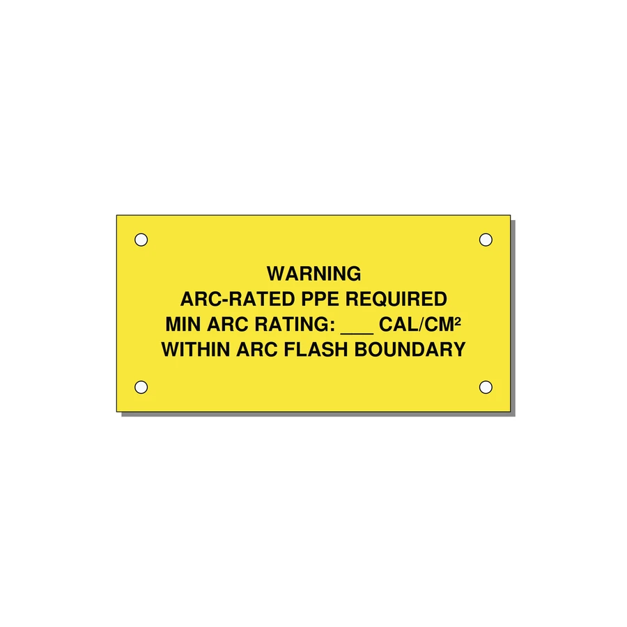 Arc-Rated PPE Requi — 4x2" Black on Yellow, Holes