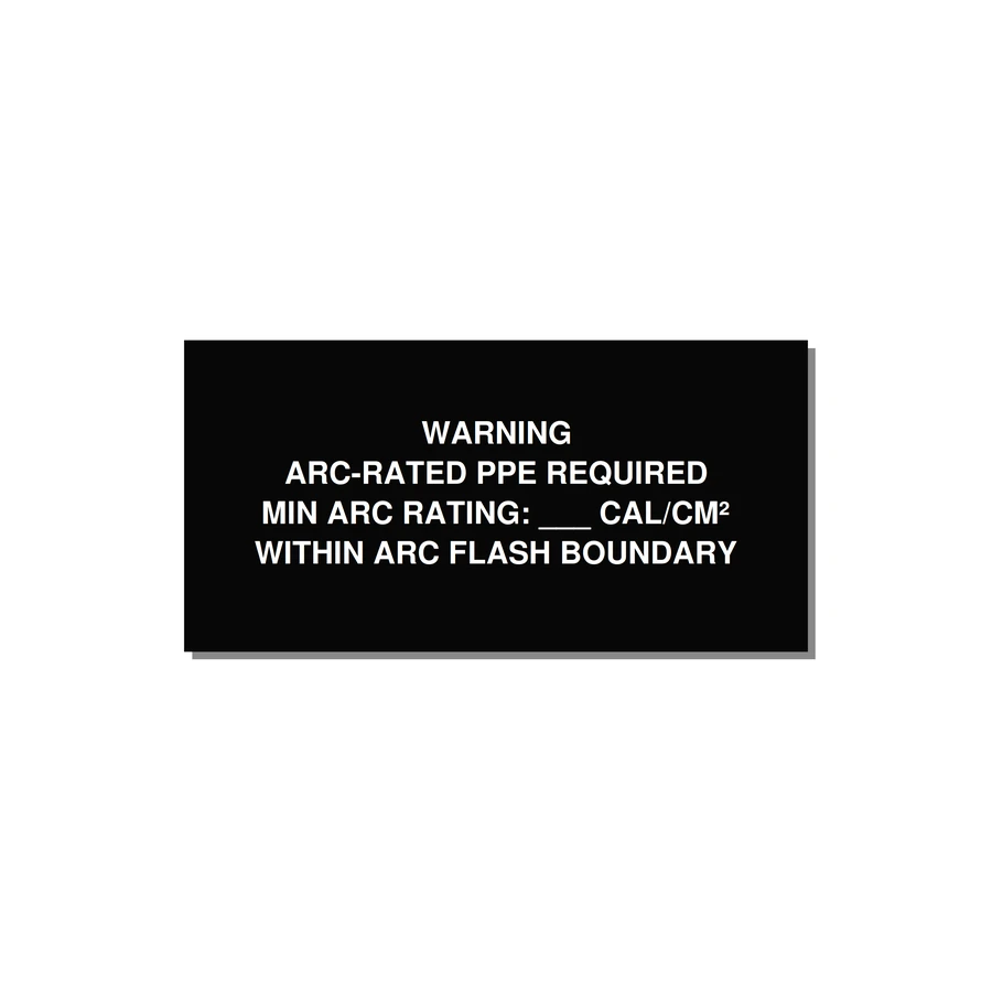 Arc-Rated PPE Requi — 4x2" White on Black, Adhesive