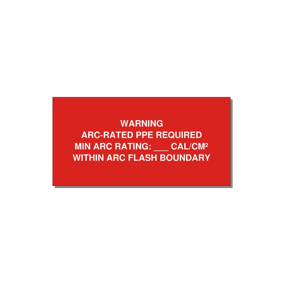 Arc-Rated PPE Requi — 4x2" White on Red, Adhesive