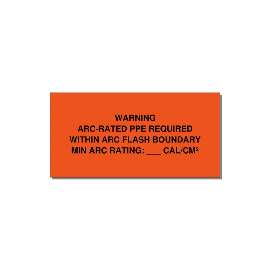 Arc-Rated PPE Requi — 6x3" Black on Orange, Adhesive