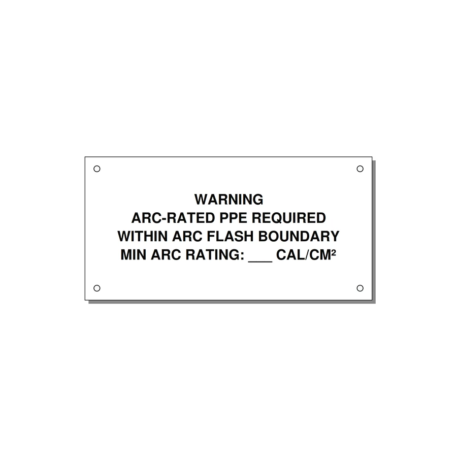Arc-Rated PPE Requi — 6x3" Black on White, Holes