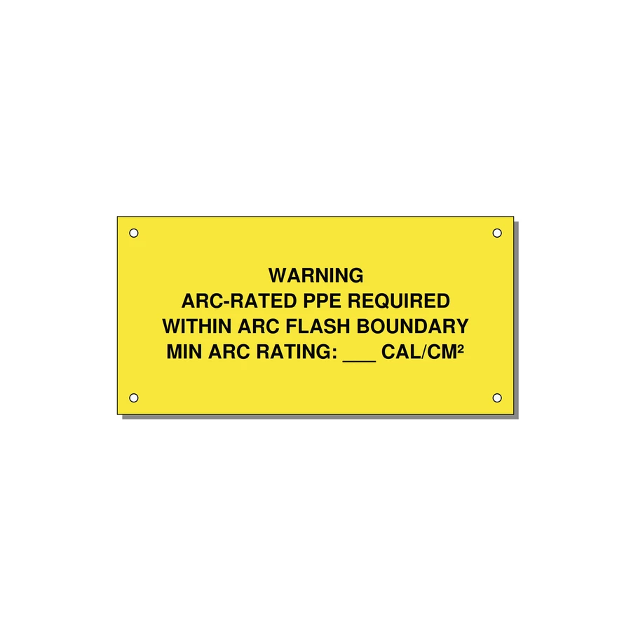 Arc-Rated PPE Requi — 6x3" Black on Yellow, Holes