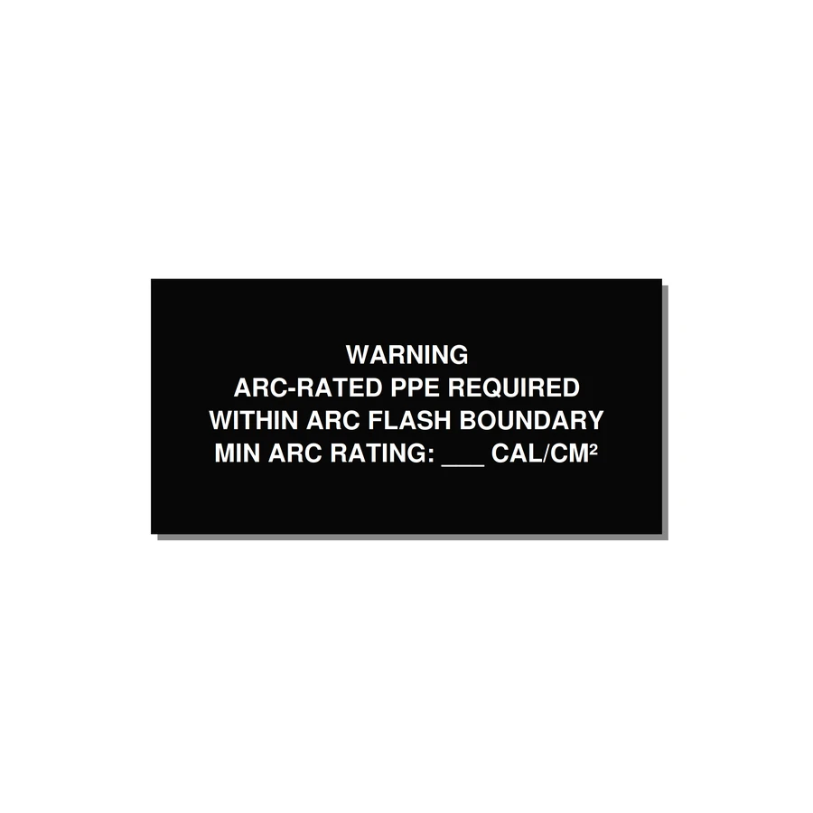 Arc-Rated PPE Requi — 6x3" White on Black, Adhesive