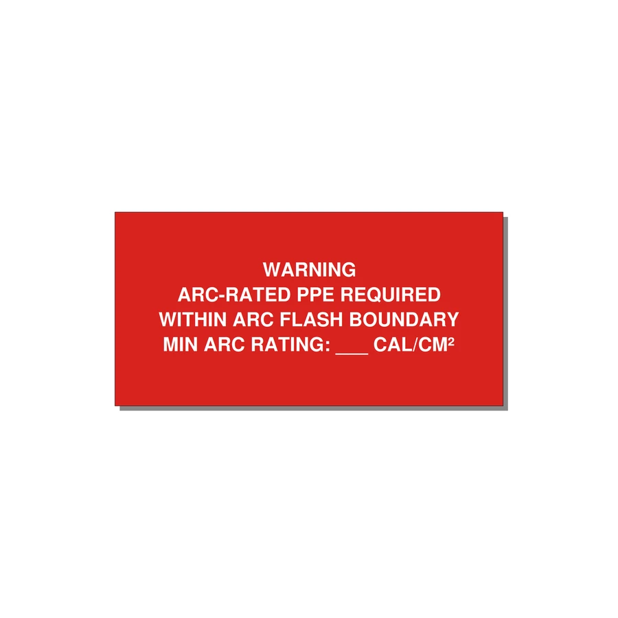 Arc-Rated PPE Requi — 6x3" White on Red, Adhesive