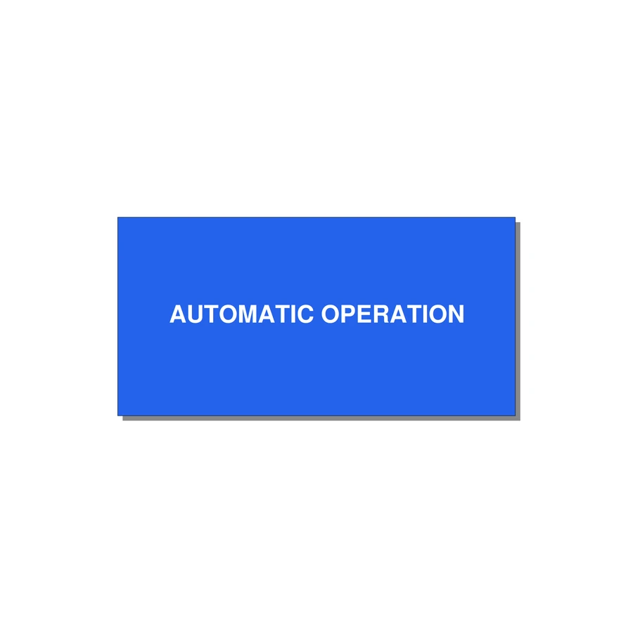 Automatic Operation Label – OEM Equipment — 4x2" White on Blue, Adhesive