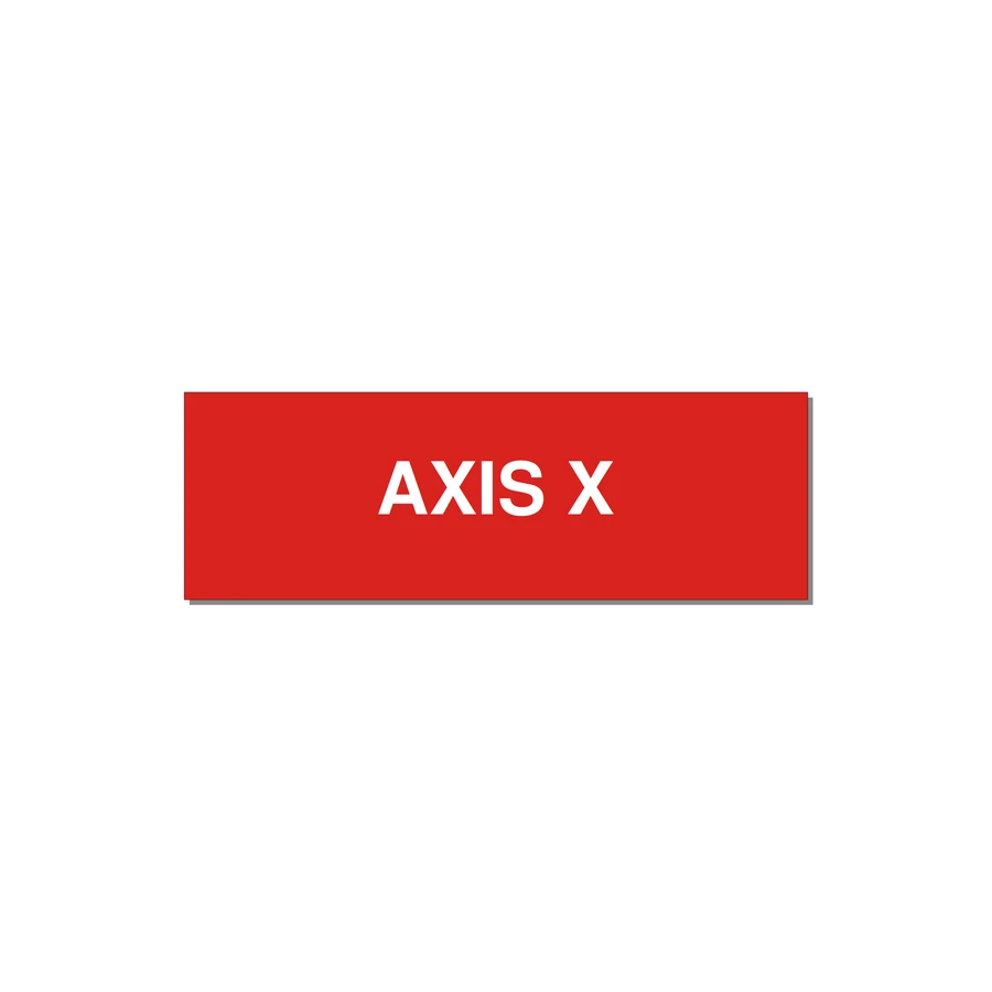 Axis Label – X Axis – OEM Motion System — 3x1" White on Red, Adhesive