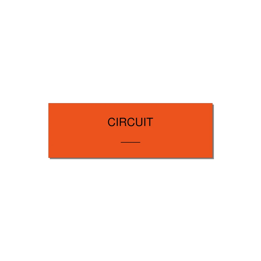 Circuit Reference Label – OEM Panel Wiring — 3x1" Black on Orange, Adhesive