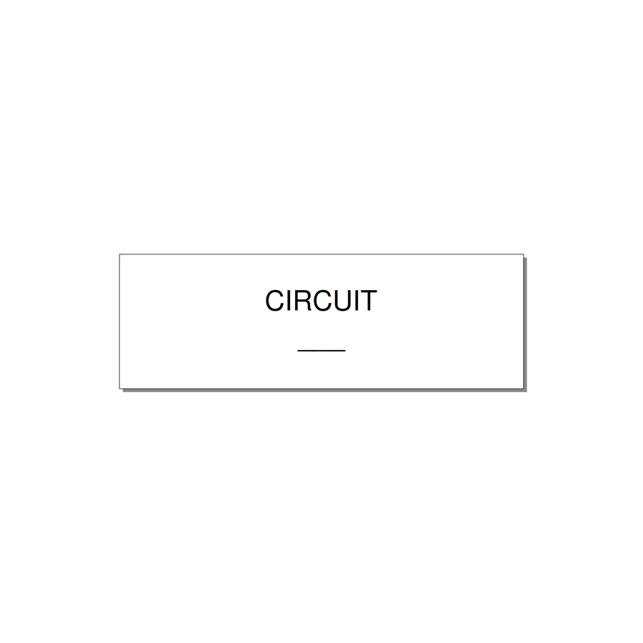 Circuit Reference Label – OEM Panel Wiring — 3x1" Black on White, Holes