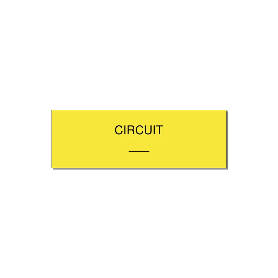 Circuit Reference Label – OEM Panel Wiring — 3x1" Black on Yellow, Holes