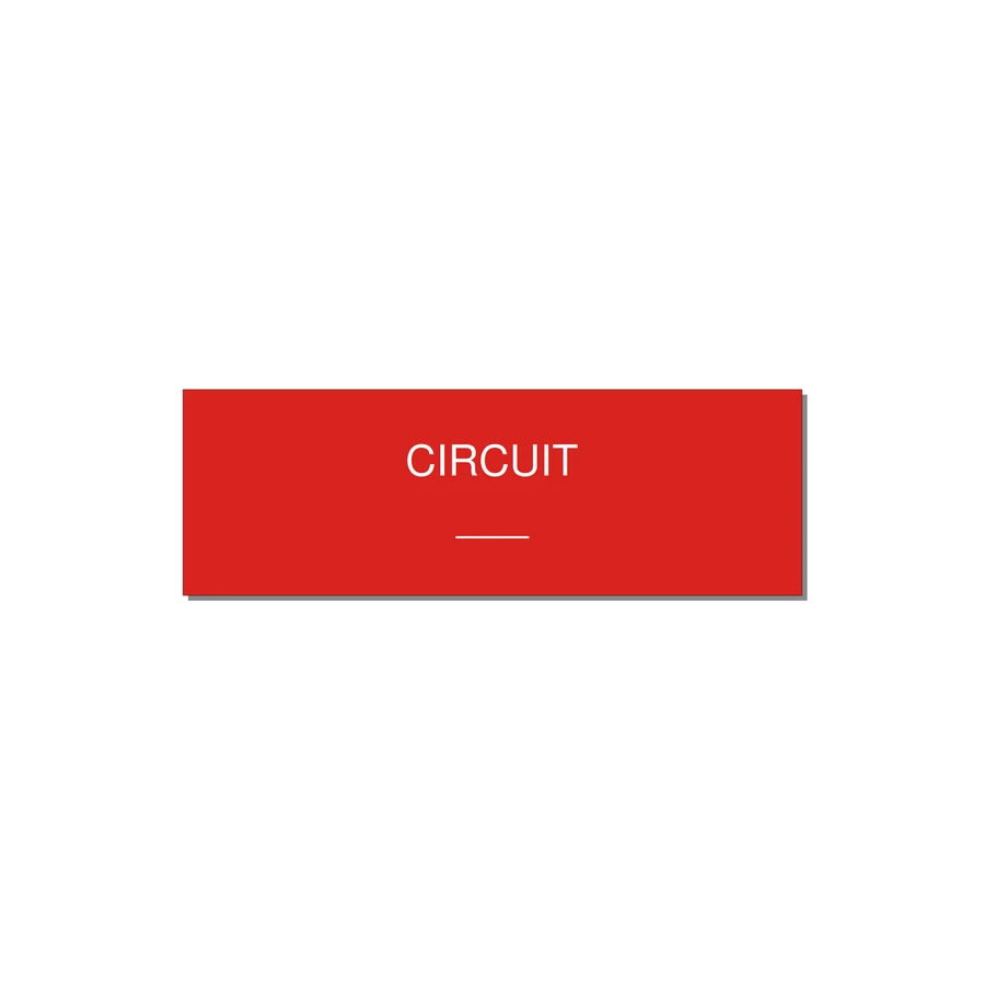 Circuit Reference Label – OEM Panel Wiring — 3x1" White on Red, Holes