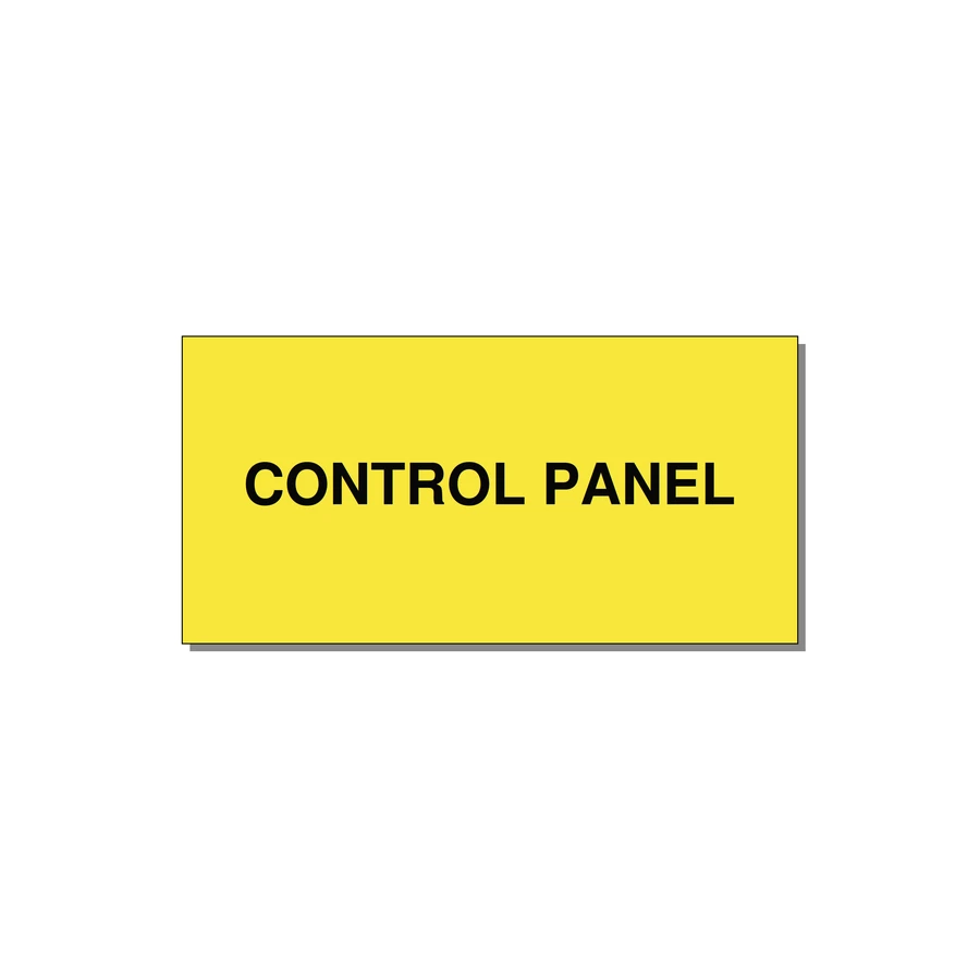Control Panel Label – Machine Builder Identification — 4x2" Black on Yellow, Adhesive