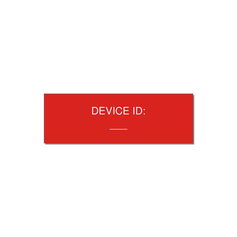 Device ID Label – OEM Equipment Tag — 3x1" White on Red, Adhesive