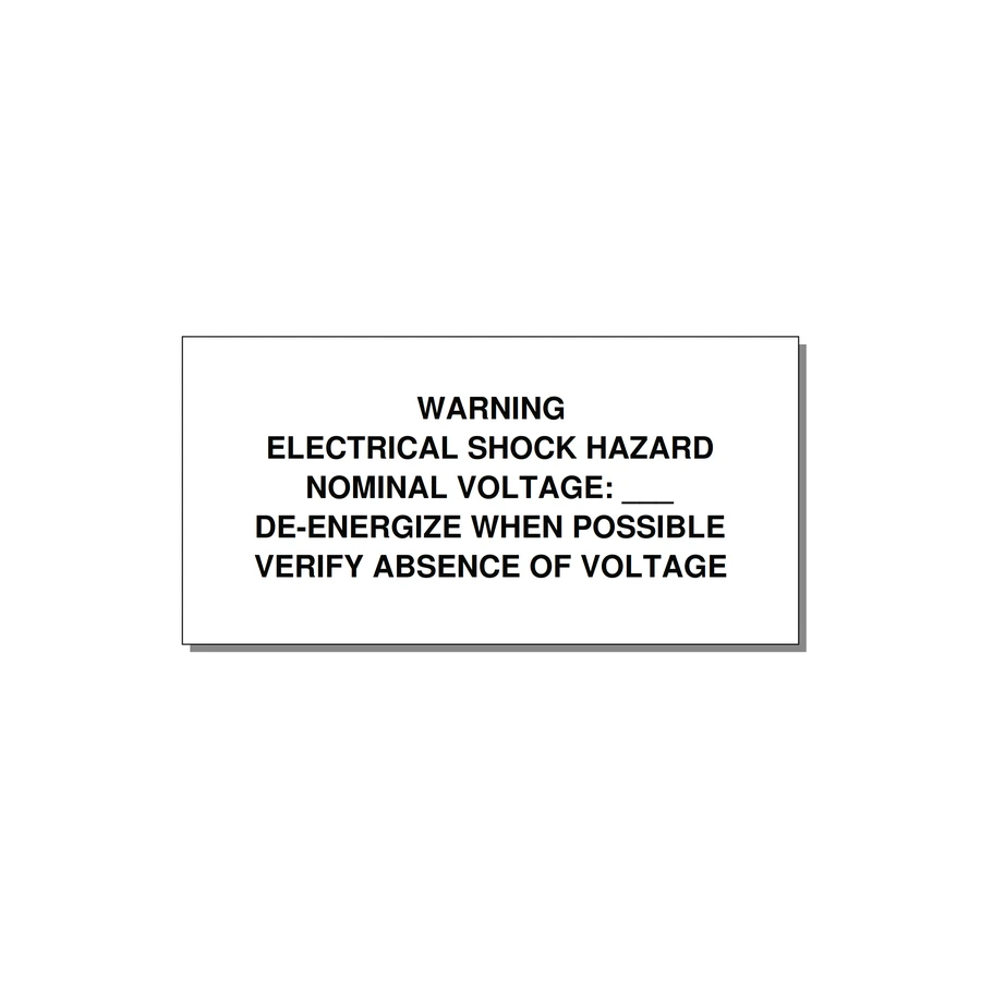 Electrical Shock Hazard Label — 6x3" Black on White, Adhesive