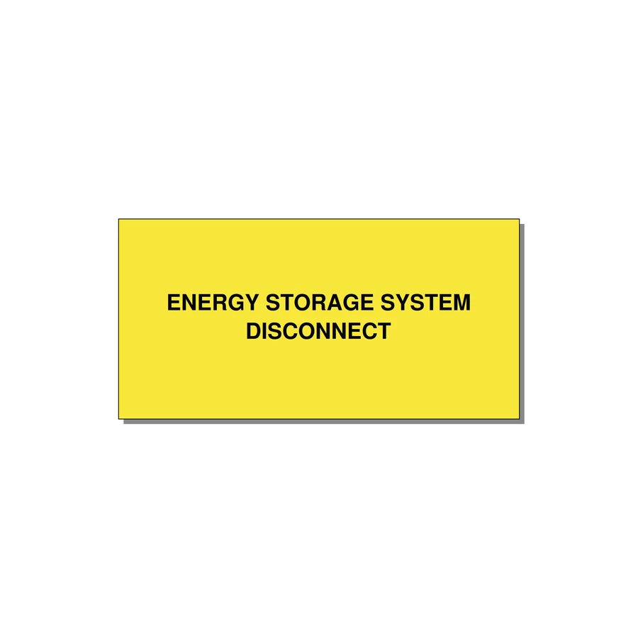 Energy Storage System Disconnect — 4x2" Black on Yellow, Adhesive